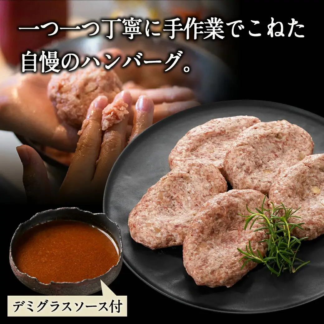 宮崎牛100％使用の生ハンバーグ≪100g×5個≫〔AO-7702〕_(都城市) 都城産 宮崎牛 生ハンバーグ デミグラスソース 焼肉のさこまオリジナル 手作り生ハンバーグ 子供 ご年配の方まで♪ 
