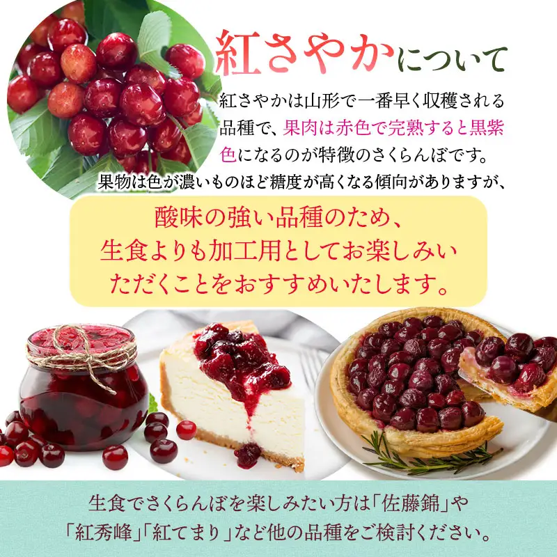 【令和9年産先行予約】こだわりのさくらんぼ「紅さやか」（Lサイズ以上）バラ詰め 1kg（500g×2）いまいのさくらんぼ園　K-958