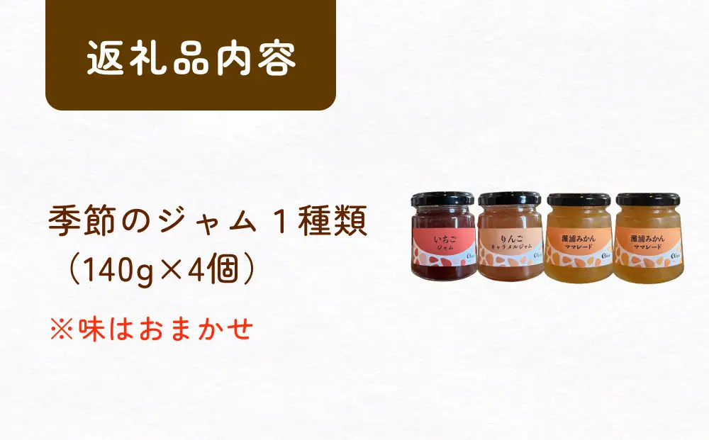 氷見産果物を使った季節のジャム（1種類×4個） 