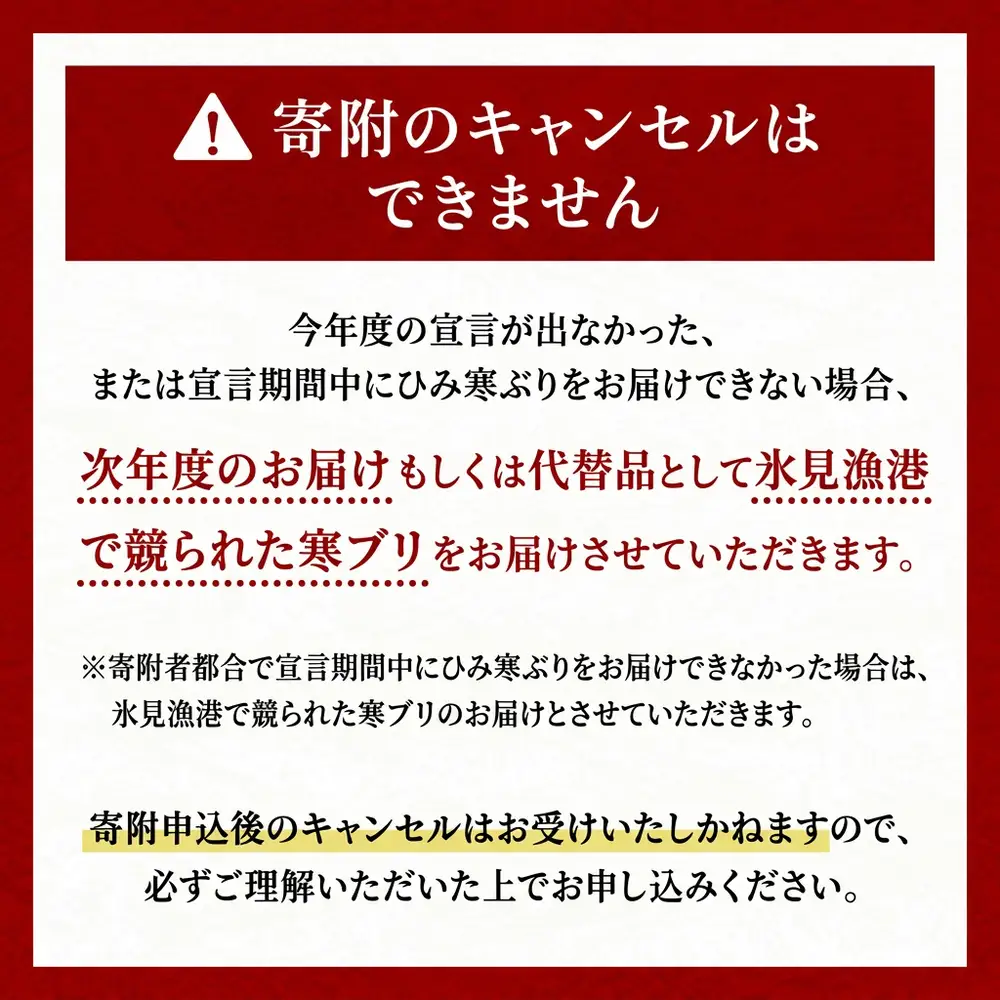 【先行予約】 天然寒鰤 『ひみ寒ぶり』＜半身＞※配送エリア限定※　