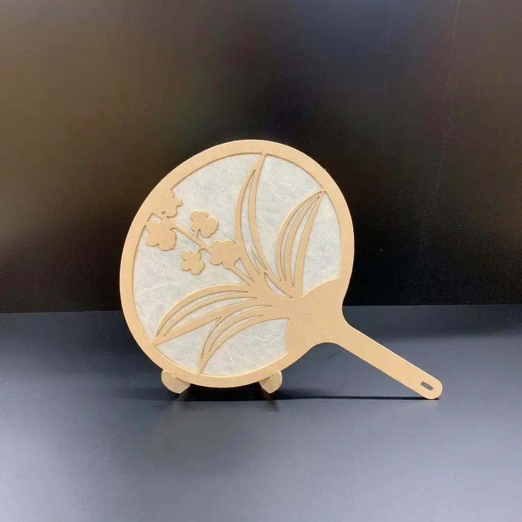 海老根うちわ【アサヒ研創】 工芸品 団扇 インテリア 