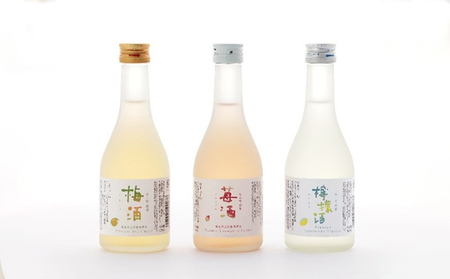 雪小町 檸檬酒・苺酒・梅酒 300ml×3本セット お酒 フルーツリキュール 日本酒 化粧箱入 飲み比べ 