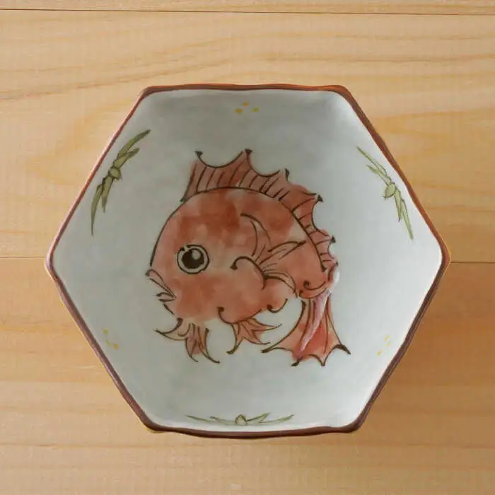 【波佐見焼】めで鯛 六角小鉢（六角茶付）3個セット 食器 皿【陶もと】[PE35] 波佐見焼