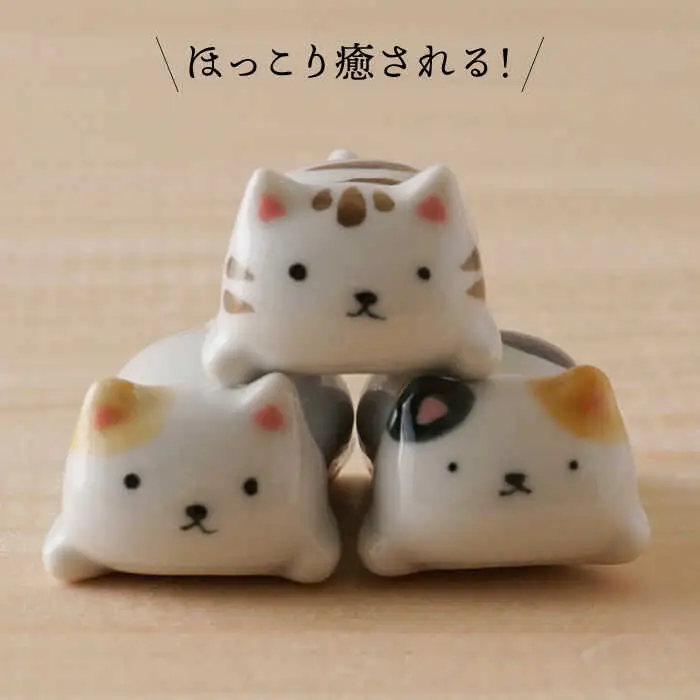 【波佐見焼】ゆる猫 箸置き（トラ・ミケ・ブチ） 各2個 6点セット 食器【陶もと】[PE52] 波佐見焼