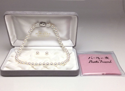 【大珠】 アコヤ真珠 8～8.5mm ネックレス ピアス セット 真珠 アクセサリー パール 母の日 入学式 卒業式 結婚式 冠婚葬祭 誕生石 フォーマル ジュエリー / 老舗の真珠専門店・高品質アコヤ真珠ネックレスセット8.0～8.5ミリ (ピアスセット)