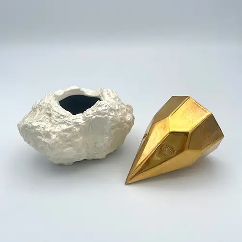glaze gem 磁器製 酒器 酒盃台 金 No.214