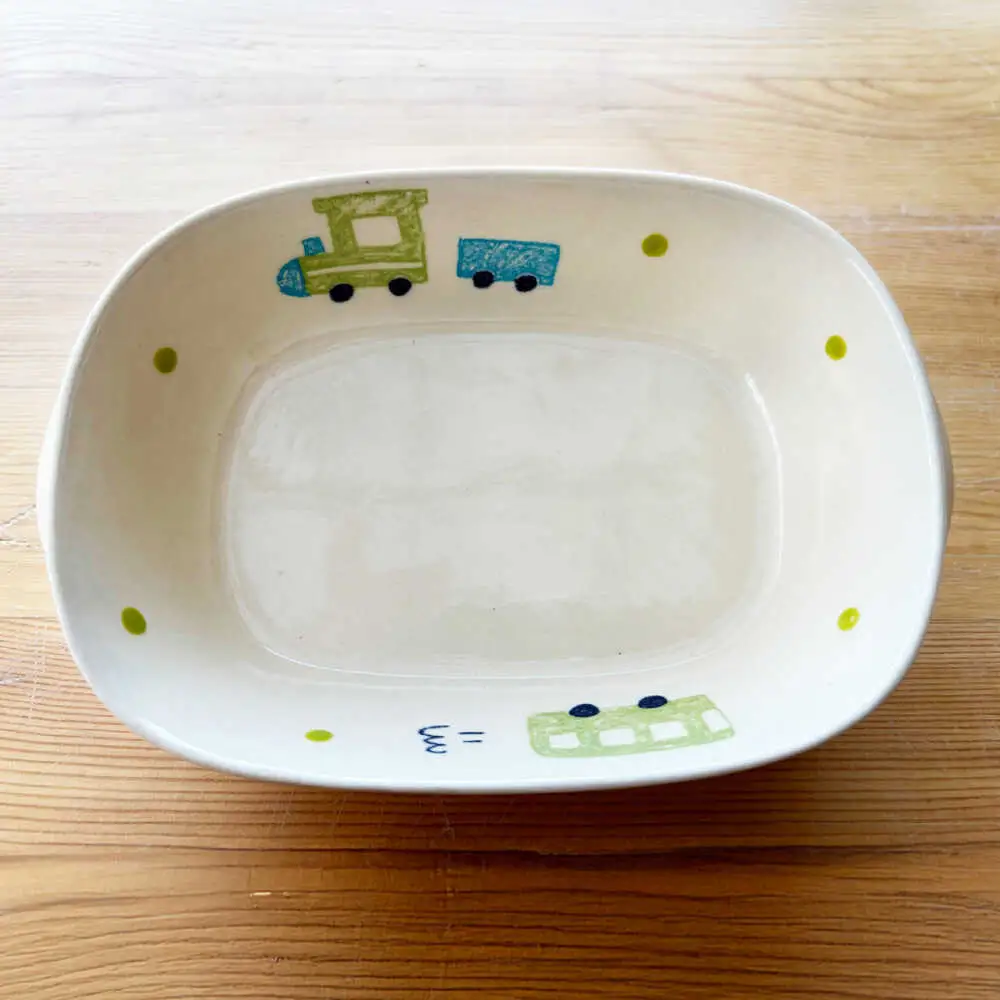 【瀬戸焼】子供用食器5点セット(汽車・バス)【窯元SOUSEN】[BBCQ006]子ども食器 離乳