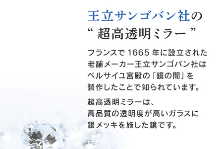 手鏡ミニヨン コンパクトミラー 超高透明鏡 おしゃれ ブランド ミラー 白革 耐蝕加工 九鏡