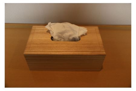 熟練桐たんす職人が手作りした桐のティッシュボックス（大）＜クリアオイル塗装＞