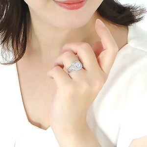 850-9-2 指輪 PT900 プラチナ ダイヤモンド 計2.2ct センター1ctUP 取り巻き スクエア リング【f240-pt】 ALPAZ014
