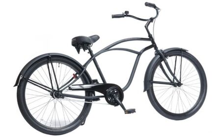 自転車 26インチ ビーチクルーザー 組み立て不要 自転車【ブラック】