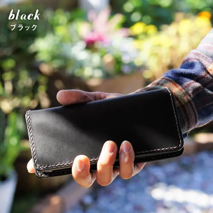 【手縫いの本革製品】ロング ウォレット 財布 本革《糸島》【BLESS】 [AAA005]