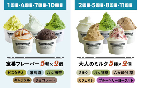 【全12回定期便】 ジェラート カップ 10個 ボトル 2個 アイス ジェラートセット [AGD012]
