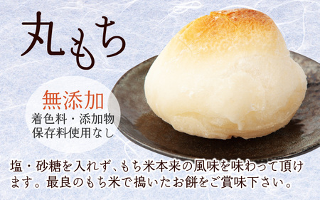 【先行予約】「杵つき白丸もちセット20個」(80g × 20個） 大野産たんちょうもち米使用