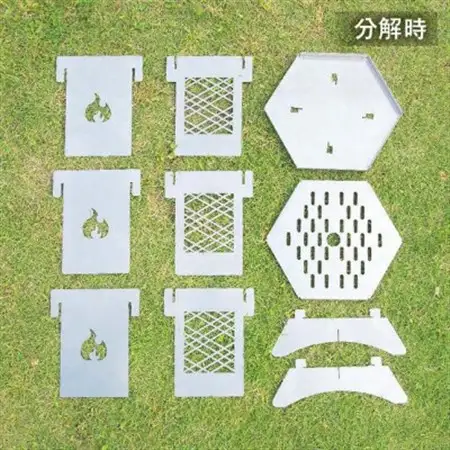 組み立て簡単 炎が映えるステンレス製コンパクト収納焚き火台 【炎】_雑貨・日用品 アウトドア用品 スポーツ・アウトドア用品   雑貨・日用品 キャンプ用品 スポーツ・アウトドア用品 _【1417454】