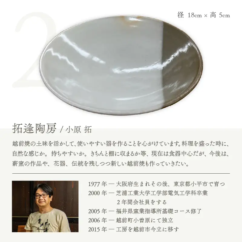  越前焼のふるさと越前町！ 窯元めぐり 5枚組 そば鉢編  【プレート 皿 蕎麦 食器 ギフト  電子レンジ 食洗機 越前焼伝統工芸士  陶芸作家 工芸品  陶器 】 [e25-d001]