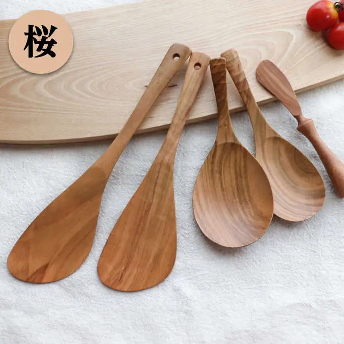 あると嬉しい キッチンツール 4本＋1セット 【素材選べる】 糸島市 / 家具工房 橙 [AZF010] 木 ヘラ