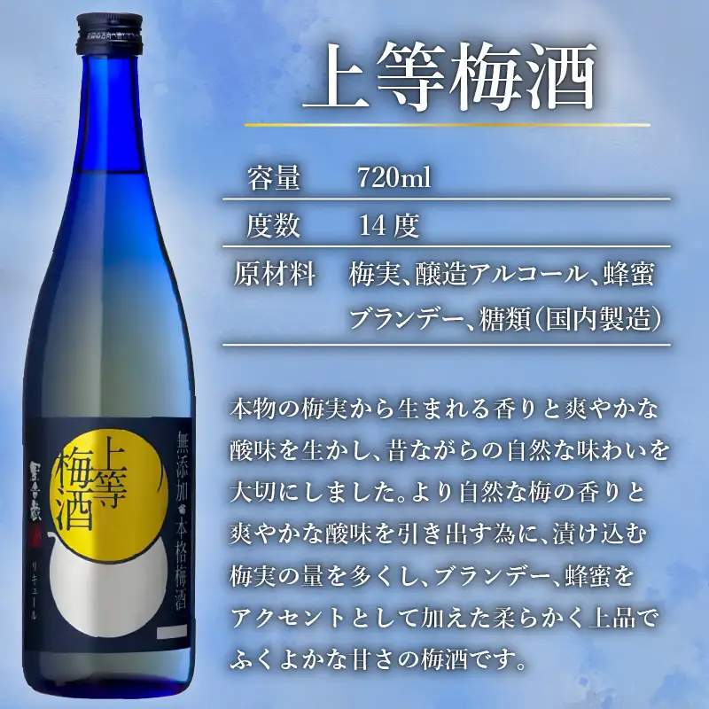 上等 梅酒 ・ 上等 梅酒 知覧茶 中瓶 2本 セット K204-003