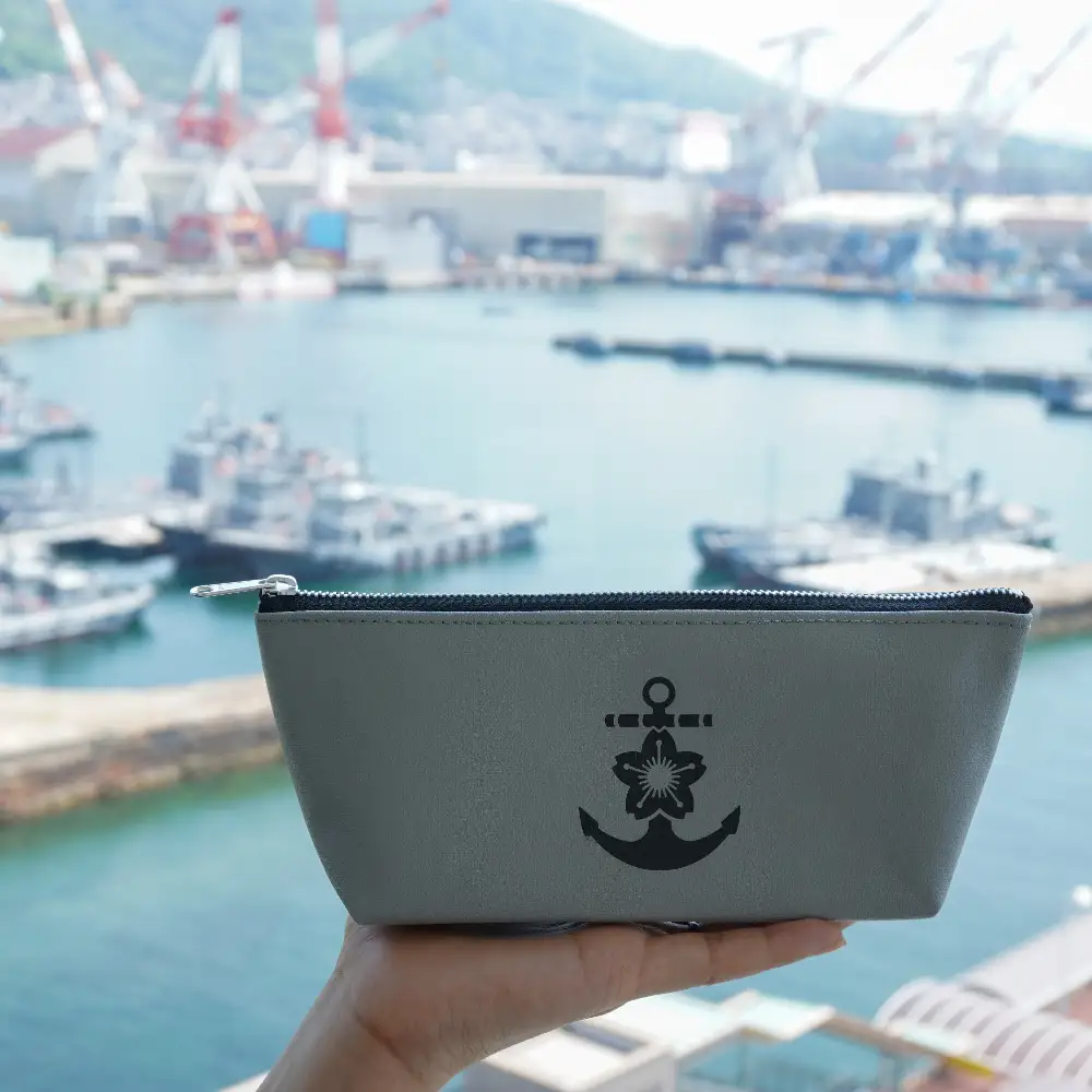 HUG 森野艦船帆布 ペンポーチ（イカリマーク）  ペンケース 筆入れ 桜イカリ 洗えるポーチ 軽くて丈夫 ハンドメイド 森野帆布 国産 広島県 呉市 ku091-062-r