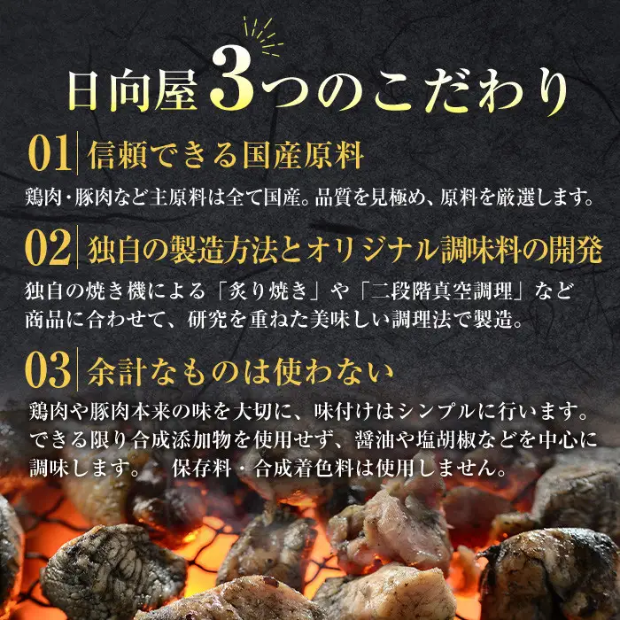 宮崎名物鶏炭火焼き(計1.6kg・100g×16パック)小分け  鶏肉 【AP-49】【日向屋】