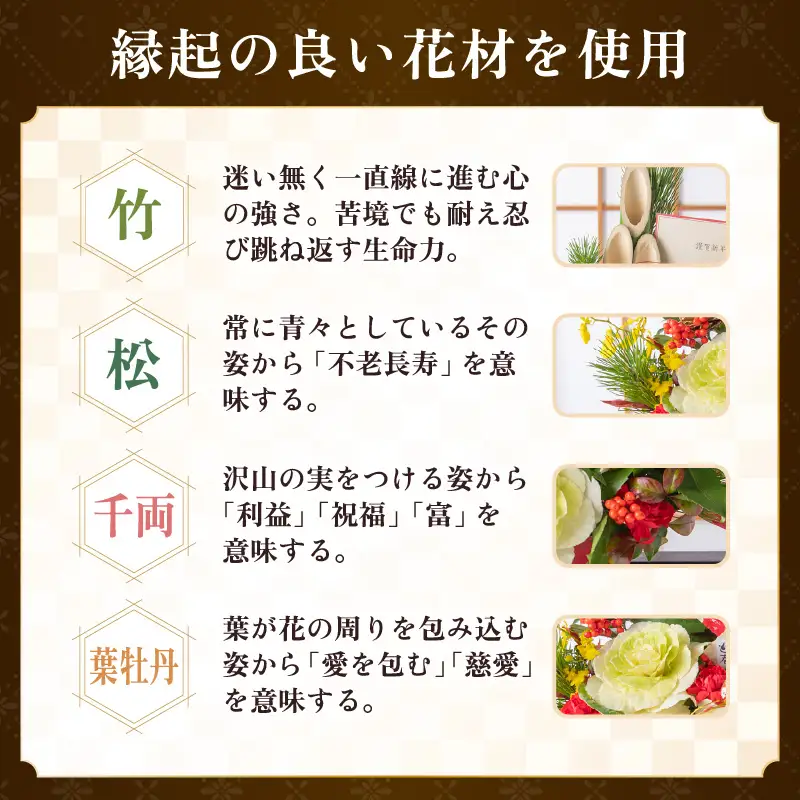 【先行予約】【和風】花屋がつくった正月アレンジメント 【年内配送】 ／ お正月  サプライズ お祝い アレンジメント プレゼント 贈り物 フラワーギフト 生花 お花 花屋 粋 迎春 新春 正月飾り※2026年12月27日～12月31日の間にお届け（日付指定不可） [aw062-b005_01]