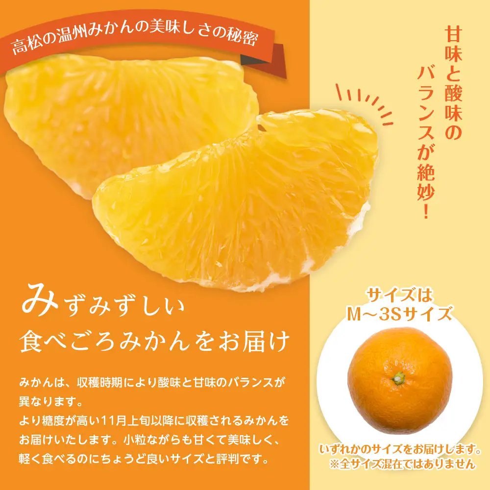 【先行予約】瀬戸内温州みかん　M～3Sサイズ　約2.5kg【2026年10月上旬～2027年1月下旬配送予定】