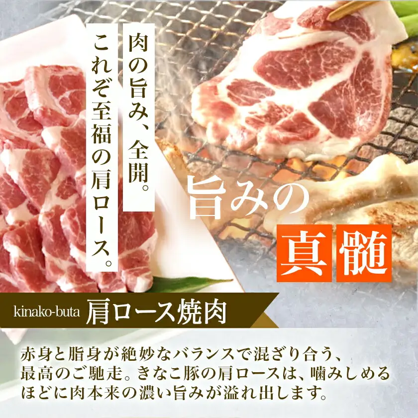 「きなこ豚」焼肉900gセット〔AA-1201〕_(都城市) 宮崎県産 バラ 肩ロース 生姜焼き用 BBQ バーベキュー