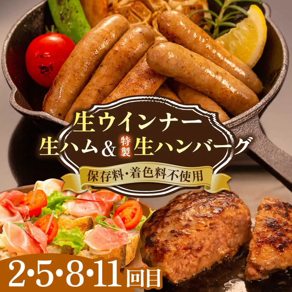 【全12回定期便】 ウインナー / ハンバーグ / ハム 月替り セット 糸島市 / 志摩スモークハウス 生ハム ベーコン [AOA040]