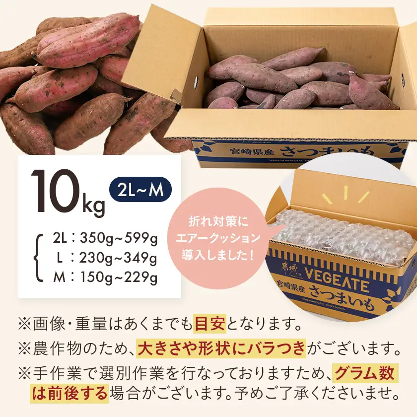 島津甘藷　熟成紅はるか 10kg(2L～M)〔A7-001-10kg〕_(都城市) 島津甘藷 紅はるか 10kg サツマイモ 熟成 未選別 2L～M さつまいも 熟成 芋 定番 焼き芋 アウトドア
