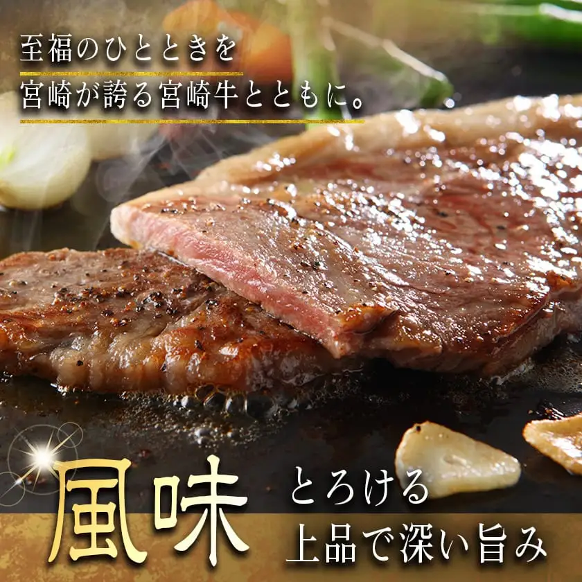 宮崎牛サーロイン鉄板焼き用150g×2枚〔MJ-2507〕_(都城市) A4ランク 宮崎牛 サーロイン 国産黒毛和牛 肉のながやま 鉄板焼き用ステーキ肉 150g 2枚