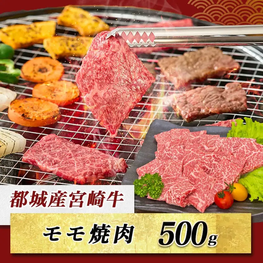 宮崎牛モモ焼肉(A5)〔MJ-A002〕_(都城市) 牛肉 都城産宮崎牛(A5ランク) モモ焼肉 500g 最高等級の5等級 国産黒毛和牛 霜降り牛肉 焼き肉/バーベキュー/鉄板焼き ギフト 贈答用