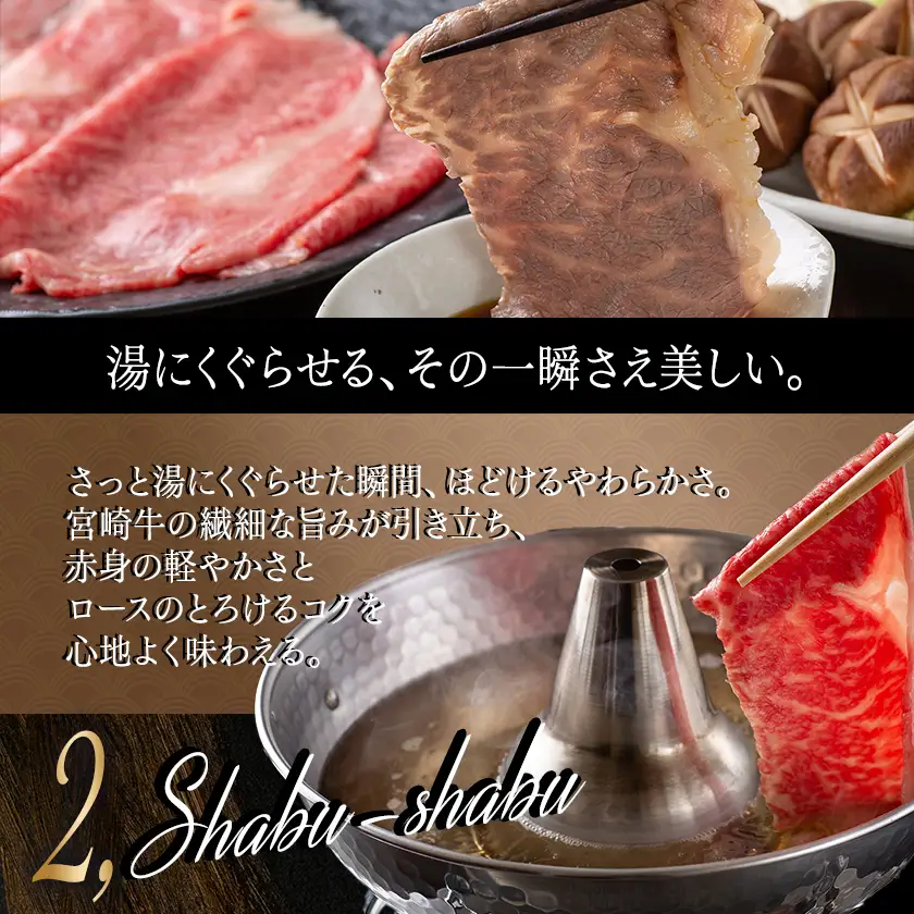 宮崎牛(A5)スライス食べ比べ600g〔23-0102〕_(都城市) すき焼き しゃぶしゃぶ 赤身スライス ローススライス A5 ギフト 贈答用