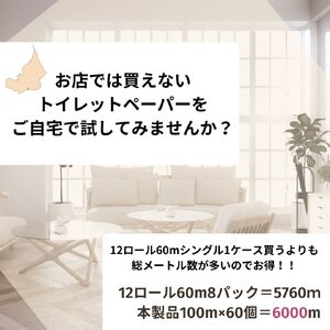 白馬車ホワイトトイレットペーパー１ロールシングル１００メートル（６０ロール入り）【配送不可地域：沖縄本島・離島】[sf068-007]