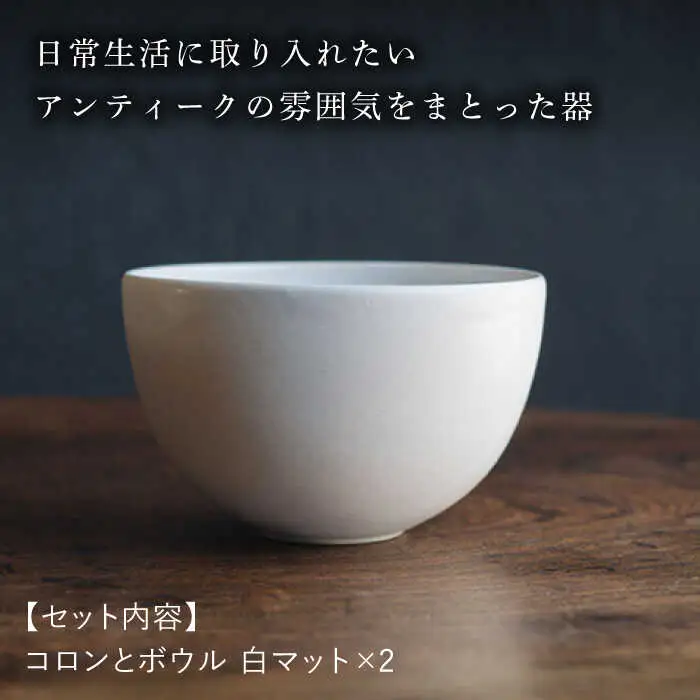 【波佐見焼】コロンとボウル 白マット釉 2個セット 食器 皿【イロドリ】[KE58] 波佐見焼