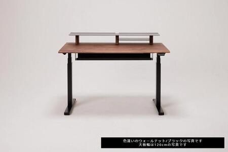 【幅140cm】【オーク】【配線トレー付】【シェルフ付】電動昇降デスク 無垢材 パソコンデスク WAAKstandingPro