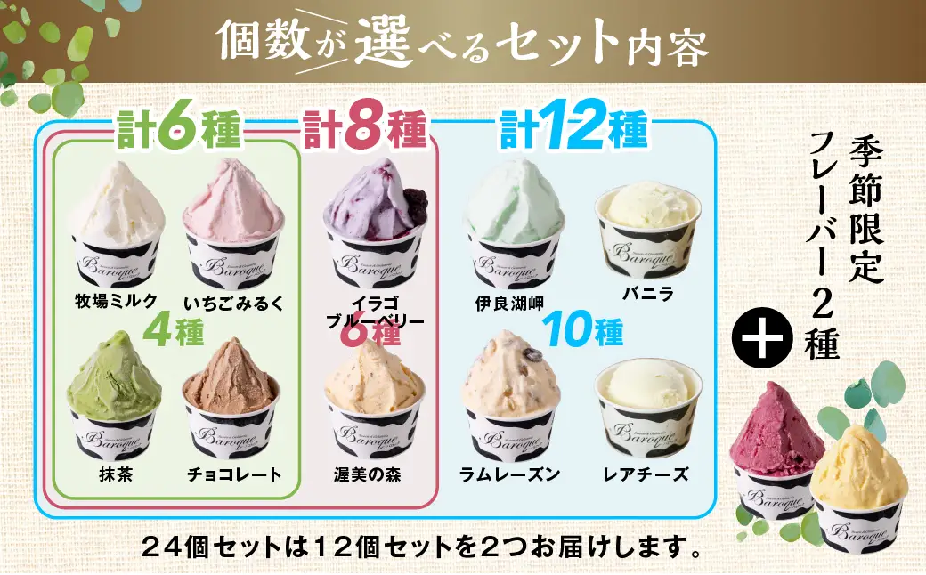 行列店のジェラート 人気のフレーバーセット 12個 ジェラート