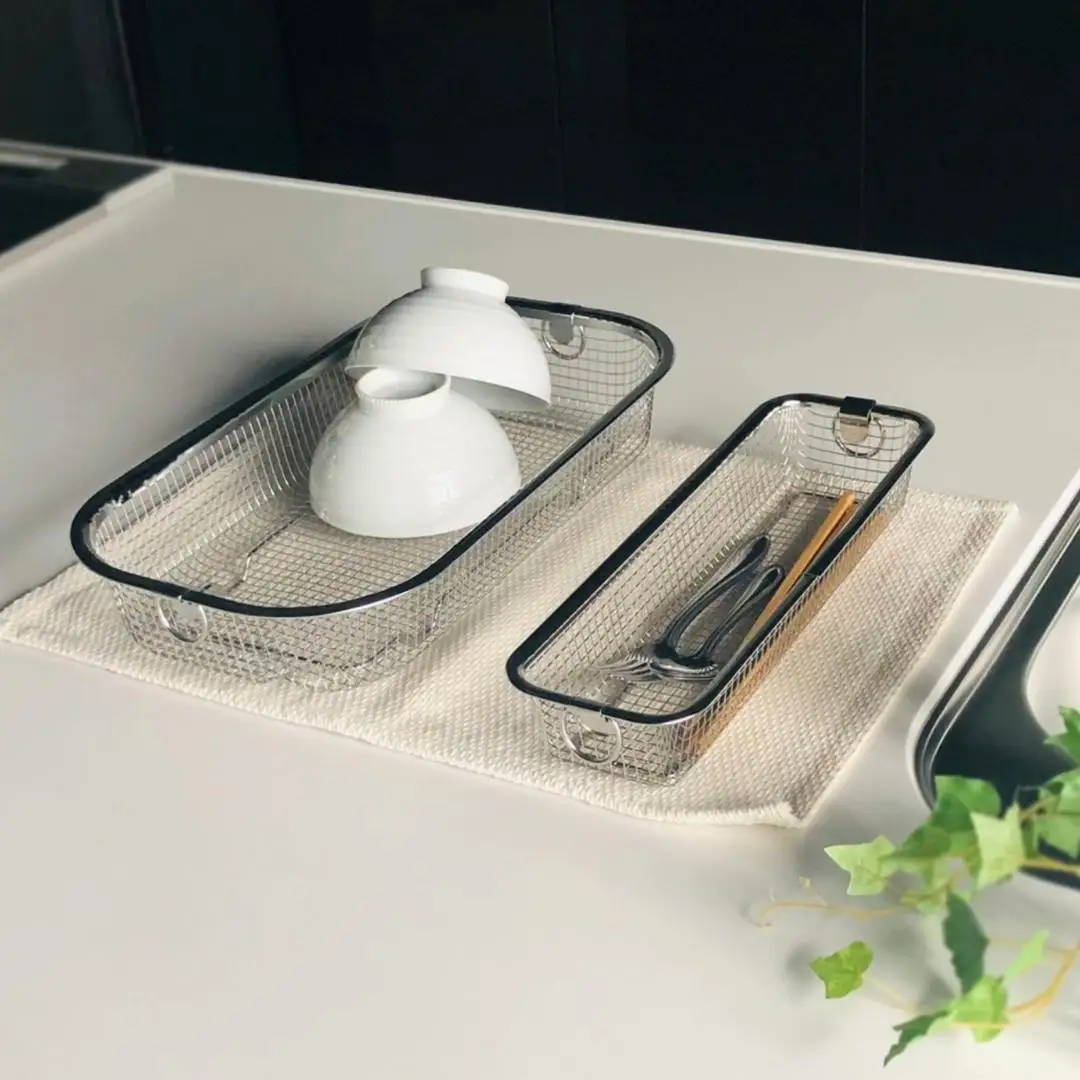 すっきり暮らす水切りかご 浅型 ＋ スリム セット 燕三条製 水切り キッチン用品 キッチン整理 キッチン収納 bwsSELECTION [ビーワーススタイル]【011S160】