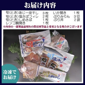魚 旬(とき)づくし (干物 魚 セット アジ イカ サバ ブリ 鯛 しめさば)【B5-110】