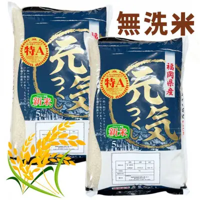 ＜令和7年産＞福岡県産米食べ比べ 無洗米セット「夢つくし」「元気つくし」2種類　計20kg(各5kg×2袋) 【米 ブランド米 ブランド 白米 無洗米 元気つくし 夢つくし お土産 福岡県産 グルメ 福岡県 筑前町 CE033】【価格改定】