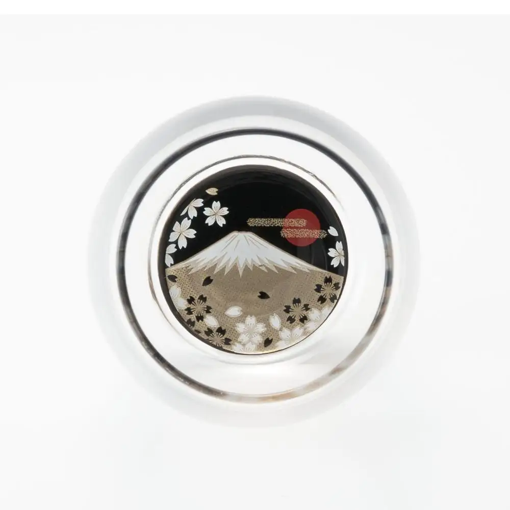 ぬりもん de Verre だるまグラス 蒔絵 富士山 ペア