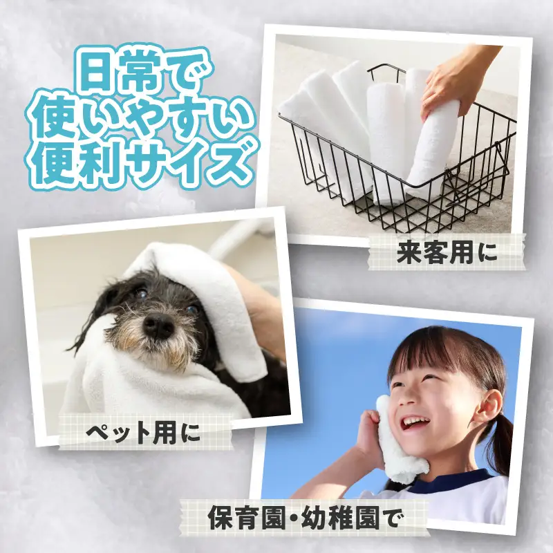 おしぼりタオル 12枚 ホワイト