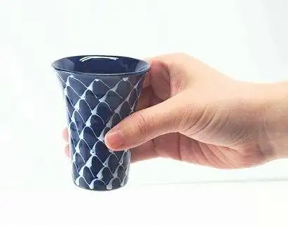 【波佐見焼】７０mlアペリティフ 琉璃 網絵　【西海陶器】 １　１８１３９