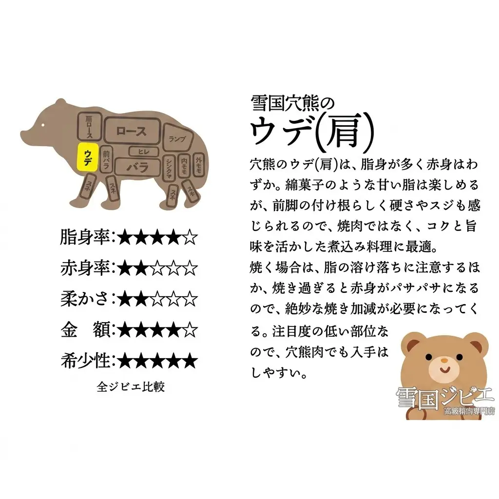 【雪国ジビエ】雪国アナグマ ウデ(肩) 穴熊肉 新潟県産 アナグマ 200g