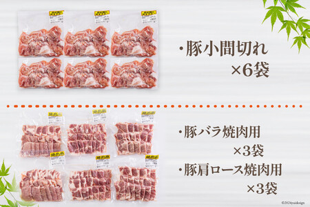 4回 定期便 宮崎県産 豚肉 こま 焼肉 肩ロース バラスライス しゃぶしゃぶ もも ロース セット 小分け 数量限定 合計7.2kg 毎月1.8kgお届け
