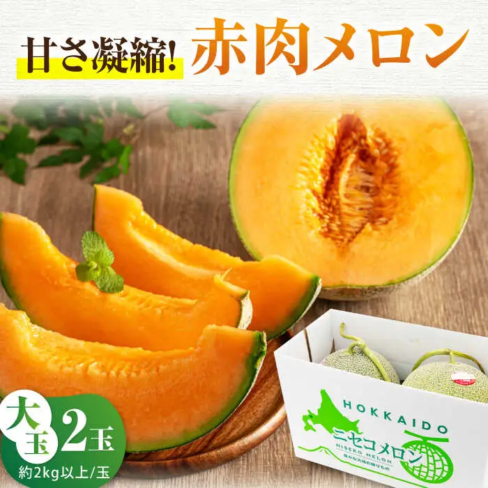 赤肉メロン 大玉2玉 [AJAH020] メロン