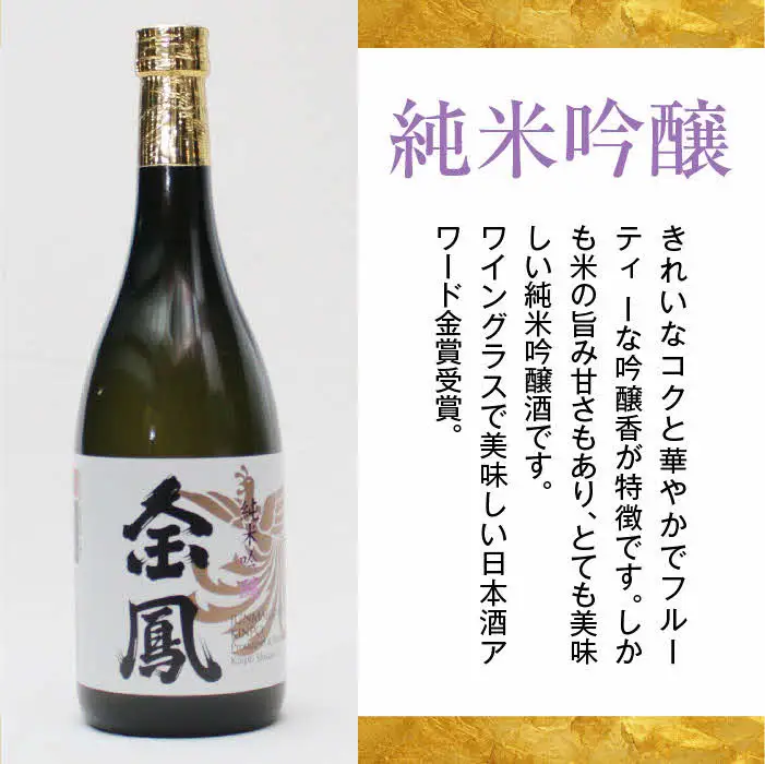 金鳳 純米吟醸・純米酒 720mlセット【日本酒 地酒 お酒 アルコール 酒 ご自宅用 コク フルーティー 甘み 美味しい おいしい 旨味 純米 セット 飲み比べ 島根県 安来市】