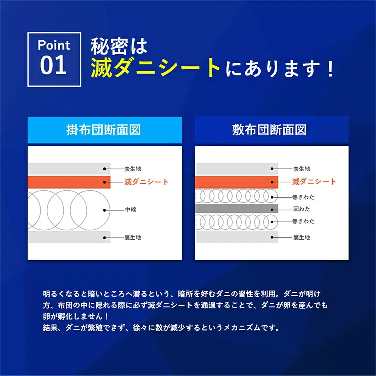 掛布団 布団 シングル やがてダニがゼロになる滅ダニ掛布団 シングル150×210cm 福岡県 大木町 AA341