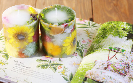 フラワー教室 手作りボタニカルキャンドル体験とお花がいっぱいのアトリエで記念撮影【キャンドルホルダー キャンドルケース キャンドル ボタニカル リラックス 癒し ギフト お祝い 岡山県 倉敷市 おすすめ 人気】