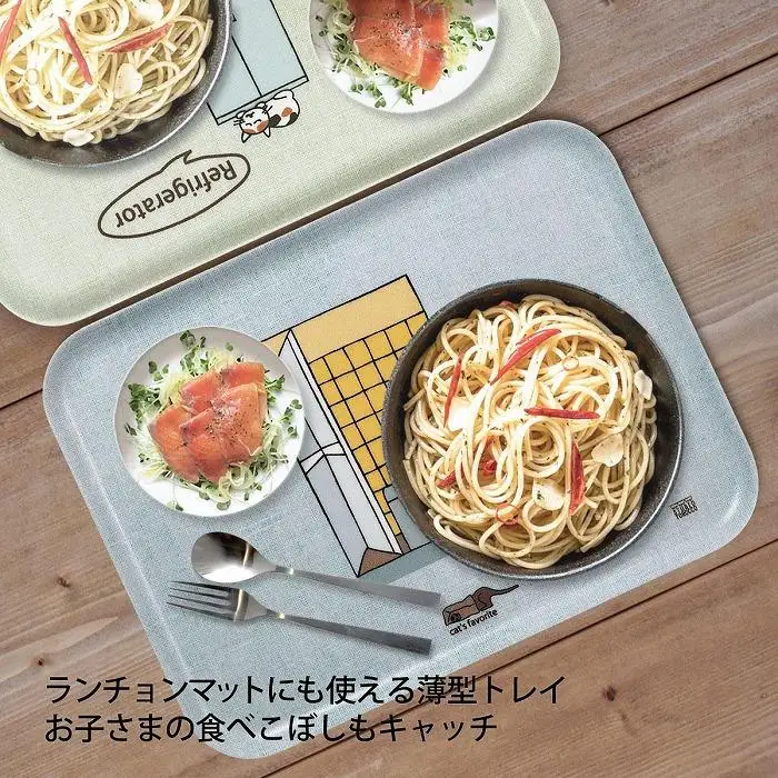 ネコダラトレイM角「お風呂は使用中」 ネコだらけ トレー 猫グッズ