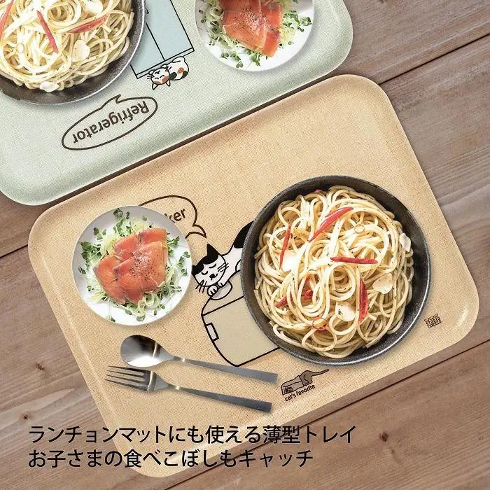 ネコダラトレイM角「炊飯器は冬のお楽しみ」 ネコだらけ トレー 猫グッズ